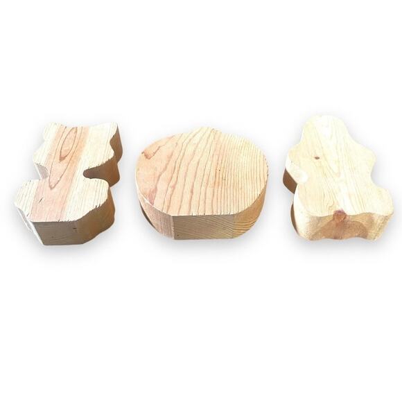 VNTG Halloween Decor Wood Block Figurines 3
Pc Black Cat Ghost Jack O Lantern - Picture 5 of 8